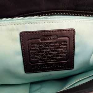 Large black leather Laura  coach bag